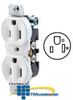 Leviton Duplex Receptacle, Less Plaster Ears, All Screws.. -- 5320-4 - Image