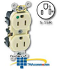Leviton Back and Side Wired Slim Design Receptacle -- 8200-H - Image