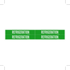 Brady B-946 White on Green Vinyl Self-Adhesive Pipe Marker - 1 1/8 in Height - 3/4 in Character Height - 7 in Length - Printed Msg = REFRIGERATION - 7238-4 - 754476-90266 - R. S. Hughes Company, Inc.