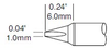 Metcal Smartheat Soldering Cartridge STTC-825P - Chisel Tip - 0.24 in Tip Length - 0.04 in Tip Width - METCAL STTC-825P - R. S. Hughes Company, Inc.