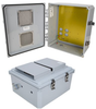 14x12x06 Polycarbonate Weatherproof Outdoor IP24 NEMA 3R Enclosure, Modified Base Drilled Mount Vented Lid DKGY -- TEPC141206-00V - Image