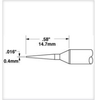 Metcal Smartheat Soldering Cartridge STTC-845 - Conical Tip - 0.58 in Tip Length - 0.016 in Tip Width - METCAL STTC-845 - R. S. Hughes Company, Inc.