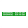 Brady B-946 White on Green Vinyl Self-Adhesive Pipe Marker - 1 1/8 in Height - 3/4 in Character Height - 7 in Length - Printed Msg = COOLING WATER SUPPLY - 7072-4 - 754476-90212 - R. S. Hughes Company, Inc.