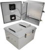 18x16x10 Polycarbonate Weatherproof Outdoor IP24 NEMA 3R Enclosure, 120 VAC MNT PLT, Solid State Thermostat Heat & Fan DKGY -- TEPC181610-1HFS
