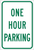 Brady B-959 Aluminum Rectangle White Parking Restriction, Permission & Information Sign - Reflective - TEXT: ONE HOUR PARKING - 115540 - 754473-18526 - R. S. Hughes Company, Inc.