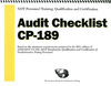 NDT Personnel Training, Qualification and Certification — Audit Checklist 2011 CP-189 - 0210 - American Society for Nondestructive Testing (ASNT)