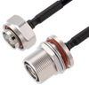 Low PIM 7/16 DIN Male to 7/16 DIN Female Bulkhead Cable 1/4 inch Superflexible Coax in 12 Inch - FMCA2249-12 - Fairview Microwave Inc.