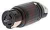 connector body, 3 pole, 4 wire, 50A, 125/250V black/white, nylon and rynite - 70116233 - Allied Electronics, Inc.