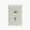 AV Stainless Steel Wallplate w/ (1) VGA F/F (1) 3.5mm F/F - WP801 - Black Box