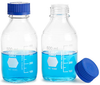 Clear Glass Media Bottles w/ Blue Caps - 14395-1000 - SKS Science Products