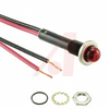 Indicator,Pnl-Mnt;LED;Red;3/8In.;24VDC;6In.Wire Lead;Black Nylon;1-19/32In.H - 70214103 - Allied Electronics, Inc.