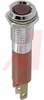 Indicator,Pnl-Mnt;LED;Red;13mcd;8mm;24VDC;QC/Solder Tab;20mA;Satin Chrome - 70011627 - Allied Electronics, Inc.