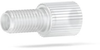 Flangeless Nut Polypropylene 1/4-28 Flat-Bottom, for 1/8