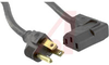 Power Cord; 10 A; SJT; 9 ft. 10 in.; 0.253 in.; 1250 W; 125 V; Black; degC - 70116005 - Allied Electronics, Inc.