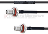 SMA Female Bulkhead to SMA Female Bulkhead MIL-DTL-17 Cable M17/119-RG174 Coax in 8 Inch - FMHR0110-8 - Fairview Microwave Inc.