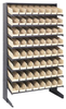 Sloped Rack, 8Shelves, 64Bins, Ivory; Shelving Unit Type Quantum Storage - 44AC6498 - Newark, An Avnet Company