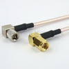 RA 10-32 Male (Plug) to RA SMC Plug (Male) Cable M17/113-RG316 Coax Up To 2 GHz in 72 Inch - FMC1428316-72 - Fairview Microwave Inc.