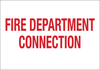 Brady B-555 Aluminum Rectangle White Fire Department Sign - 14 in Width x 10 in Height - TEXT: FIRE DEPARTMENT CONNECTION - 51546 - 754476-51546 - R. S. Hughes Company, Inc.