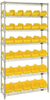 Open Wire Shelving, 7Shelves, 30Bin, Yel; Shelving Unit Type Quantum Storage - 44AC8632 - Newark, An Avnet Company