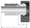 One-Piece Alfacrimp Fittings, Male Hammer Union FIG. 1502 Integral Fitting with Lug Nut (One Piece No-Skive) - S Series -- S-3232-MHUN - Image