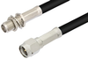 SMA Male to SMA Female Bulkhead Cable 12 Inch Length Using PE-C195 Coax - PE36417-12 - Pasternack