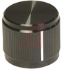 Knob; 0.750 in.; Straight Knurl; 0.250 in.; Black; Alcoswitch - 70156332 - Allied Electronics, Inc.
