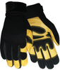 Red Steer 174 Black/Yellow Medium Grain Goatskin Leather/Spandex Driver's Gloves - Wing Thumb - 046065-15282 - 046065-15282 - R. S. Hughes Company, Inc.