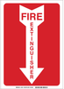 Brady B-555 Aluminum Red Fire Equipment Sign - 7 in Width x 10 in Height - TEXT: FIRE EXTINGUISHER - 43295 - 754476-43295 - R. S. Hughes Company, Inc.