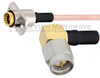 Slide-On BMA Jack 2 Hole Flange to RA SMA Male Cable RG405 Type .086 Coax in 6 Inch - FMCA1598-6 - Fairview Microwave Inc.