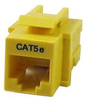 Cat5e RJ45 Keystone Jack, Tool-less, Yellow - 43-009YL - Computer Network Accessories, Inc.