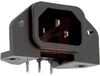 Inlet, Power; PCB Mount; 250 VAC; 12-15A; Valox; Black - 70133349 - Allied Electronics, Inc.