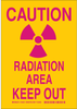 Brady B-302 Polyester Rectangle Yellow Radiation Hazard Sign - 7 in Width x 10 in Height - Laminated - TEXT: RADIATION AREA KEEP OUT - 124231 - 754473-79997 - R. S. Hughes Company, Inc.