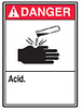 ANSI Sign, Danger-Acid, 14