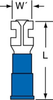 3M Highland Blue Butted Vinyl Butted Quick-Disconnect Terminal FDV14-187Q - 0.78 in Length - 0.085 in Inside Diameter - 051128-60005 - R. S. Hughes Company, Inc.