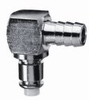 Metal Quick-Disconnect Hose Barb Elbow Insert; Straight-through, 1/8