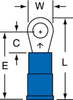 3M Scotchlok Blue Butted Nylon Butted Ring Terminal MNG14-6R/SX - 0.81 in Length - 0.25 in Wide - 0.09 in Inside Diameter - #6 Stud - 051128-58661 - R. S. Hughes Company, Inc.
