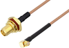 SMA Female Bulkhead to SMP Female Right Angle Cable 36 Inch Length Using RG178 Coax with HeatShrink - PE3W05697/HS-36 - Pasternack