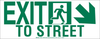 Brady Bradyglo B-523 Polyester Rectangle Exit Sign - 18 in Width x 7 in Height - Glow in the Dark, Laminated - TEXT: EXIT TO STREET - 81835 - 754473-81835 - R. S. Hughes Company, Inc.
