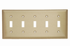 Toggle Switch Openings, Five Gang, Brass - SB5 - Legrand