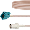 Water Blue FAKRA Jack to BNC Female Cable 24 Inch Length Using RG316 Coax -- FMCA1342-24