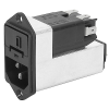 IEC Appliance Inlet C14 with Filter, Fuseholder 1- or 2-pole (5x20 mm or 6.3x32 mm), optional Voltage Selector (step switch) -- KFC - Image