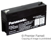 Lead Acid Battery, 6V, 1Ah; Battery Voltage Panasonic Batteries - 15C9858 - Newark, An Avnet Company