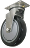 Stainless Swivel Caster - PolyU on PolyO Wheel - Model 3 - SS-3BK5x1-1/4-S - Caster City, Inc.