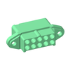 5+5 Pos. Female Receptacle DIL Straight Cable Housing, No Jackscrews - M300-224109600 - Harwin Plc