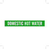 Brady B-946 White on Green Vinyl Self-Adhesive Pipe Marker - 4 in Height - 3 1/2 in Character Height - 24 in Length - Printed Msg = DOMESTIC HOT WATER - 7350-1HV - 754473-67114 - R. S. Hughes Company, Inc.