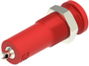 Sheathed Banana Jack, 10A, Solder, Red; Gender Cal Test Electronics - 76AH6676 - Newark, An Avnet Company