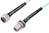 N Male to N Female Bulkhead Low Loss Test Cable 100 CM Length Using PE-P142LL Coax with HeatShrink, LF Solder - PE344-100CM - Pasternack