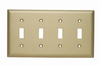 Toggle Switch Openings, Four Gang, Brass - SB4 - Legrand