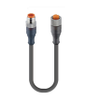 Sensor / Actuator Connectors: Cordset, double ended, M12 Standard, Straight Male, 8-pole to a, M12 Standard, Straight Female, 8-pole; with Grey PVC 24 AWG cable -- RST 8-RKT 8-661/