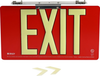 Brady Bradyglo Aluminum Rectangle Red Exit Sign - 15 1/2 in Width x 8 1/2 in Height - Glow in the Dark - TEXT: EXIT - 145515 - 754473-54332 - R. S. Hughes Company, Inc.